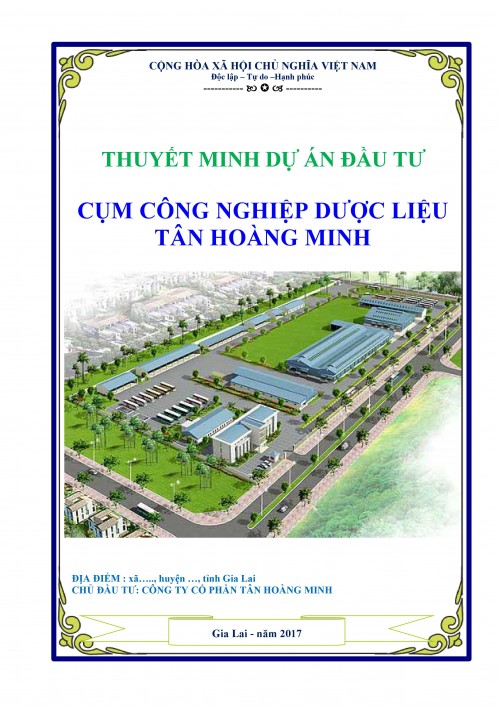 Dự án đầu tư cụm công nghiệp dược Tân Hoàng Minh